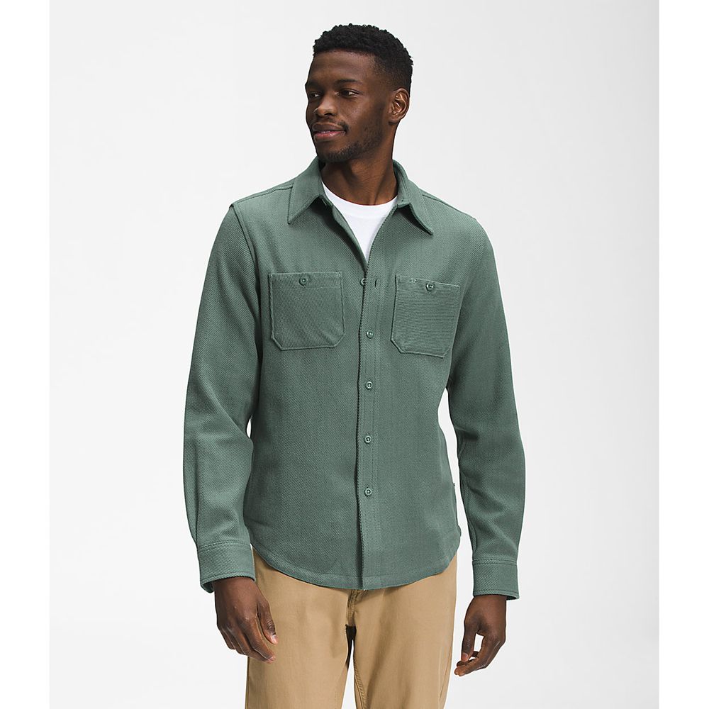 The North Face Shirts Mens Australia - The North Face Valley Twill Flannel Green (DCS-091385)